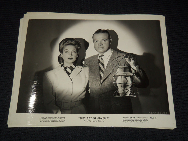 1942 THEY GOT ME COVERED MOVIE STILLS - LAMOUR - LOT OF 5 PHOTOS - 8x10 - #85