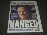 2014 AUG 13 NY DAILY NEWS NEWSPAPER - ROBIN WILLIAMS HANGED - BACALL - NP 2550