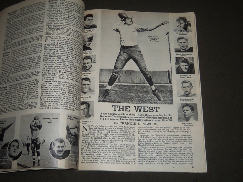 1939 FOOTBALL ILLUSTRATED ANNUAL MAGAZINE - GREAT COVER & PHOTOS - J 2510