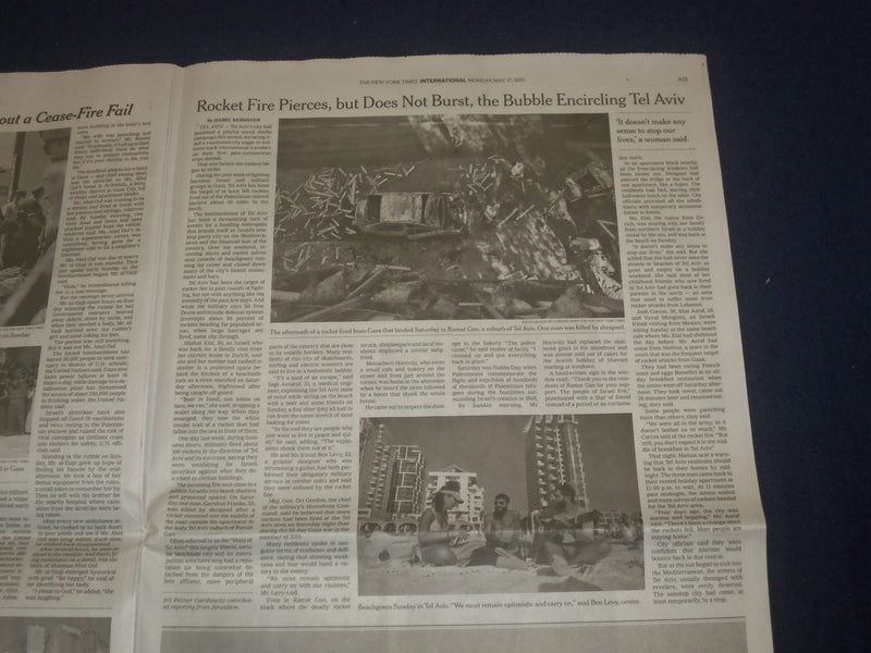 2021 MAY 17 NEW YORK TIMES - DEADLIEST DAY IN GAZA AS EFFORTS AT CEASE-FIRE FAIL