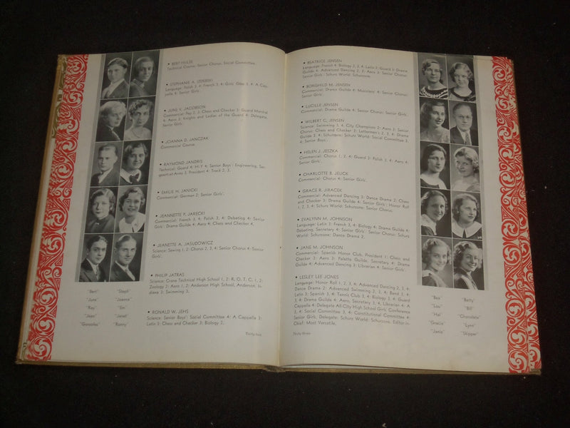 1933 SCHURZONE CARL SCHURZ SENIOR HIGH SCHOOL YEARBOOK - CHICAGO, IL - YB 1984