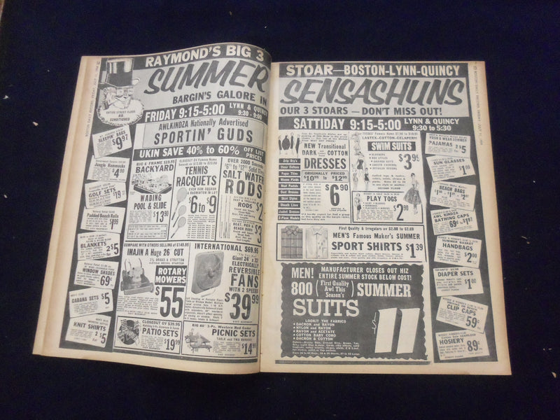 1958 JULY 11 BOSTON DAILY RECORD NEWSPAPER-GOLDFINE DARES THREAT OF JAIL-NP 6353