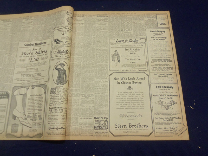 1918 JUNE 28 NEW YORK TIMES - PERSHING PICKS REGIMENT TO GO TO ITALY - NT 9092