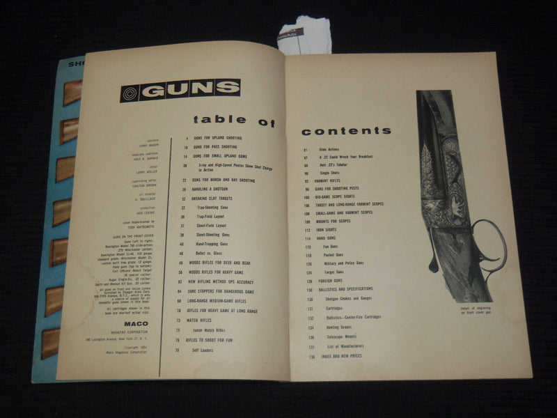 1954 THE COMPLETE BOOK OF GUNS BY LARRY KOLLER - MACO 16 - K 2641