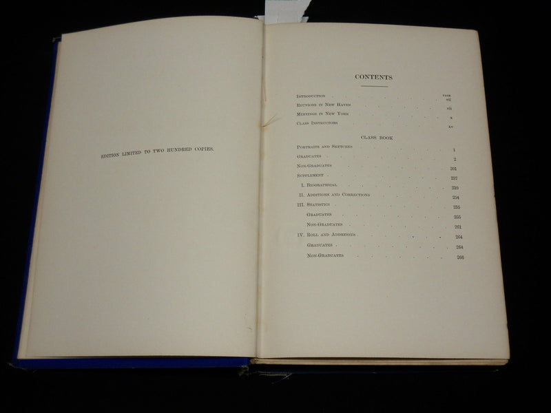 1899 CLASS OF 1862 YALE PORTRAITS AND SKETCHES BOOK - LIMITED EDITION - KD 6316