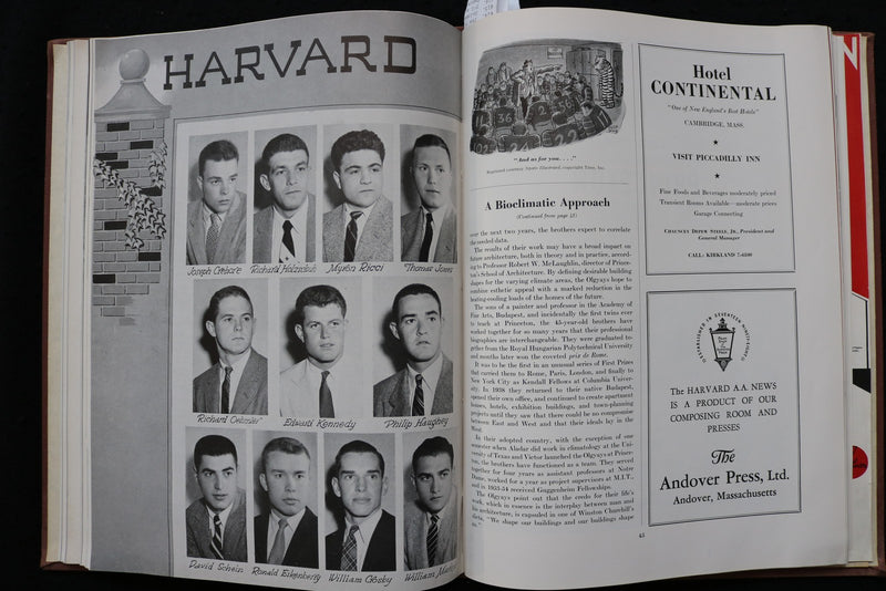 1955 HARVARD FOOTBALL PROGRAMS - BOUND VOLUME - TED KENNEDY - KD 9572
