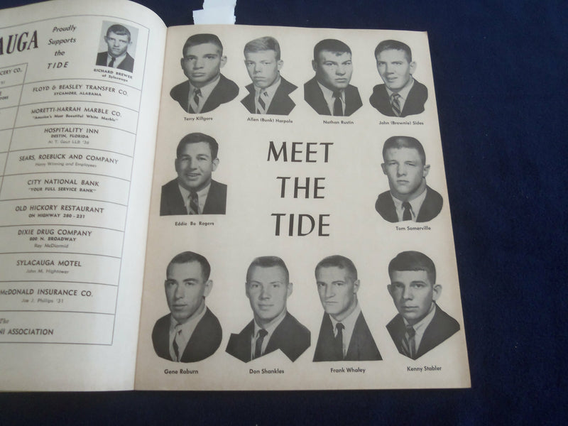 1966 OCT 29 ALABAMA VS MISSISSIPPI STATE FOOTBALL PROGRAM- KEN STABLER- ST 4452Q
