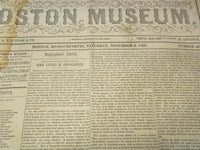 1850 NOV 9 BOSTON MUSEUM NEWSPAPER - PINE TREE SHILLING - HAWTHORNE - NP 9046