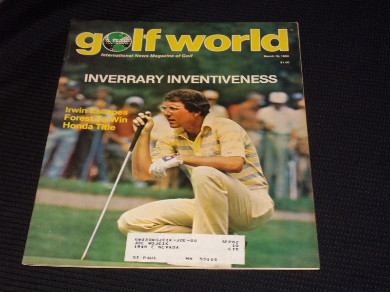 1982 MARCH 19 GOLF WORLD MAGAZINE - HALE IRWIN FRONT COVER - E 6902