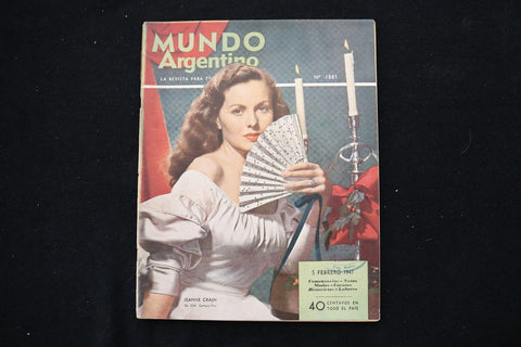 1947 FEBRUARY 5 MUNDO ARGENTINO MAGAZINE - JEANNE CRAIN COVER - E 25898