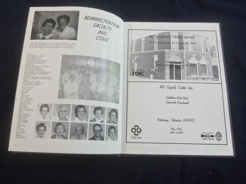 1989 PIRATEER PETERSBURG HIGH SCHOOL YEARBOOK - PETERSBURG, NEBRASKA - YB 2839