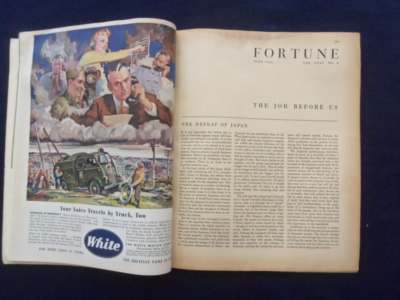 1945 JUNE FORTUNE MAGAZINE - GREAT COVER & ADS - F 924