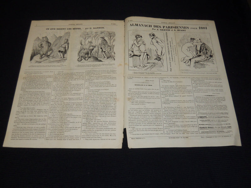 1880 JOURNAL AMUSANT ILLUSTRE FRENCH MAGAZINE LOT OF 30 - FASHION ILLUS- O 3197J