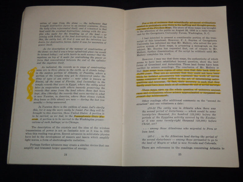 1962 ATLANTIS - FACTOR FICTION BOOK BY EDGAR E. CAYCE - STUDY SERIES - J 8843
