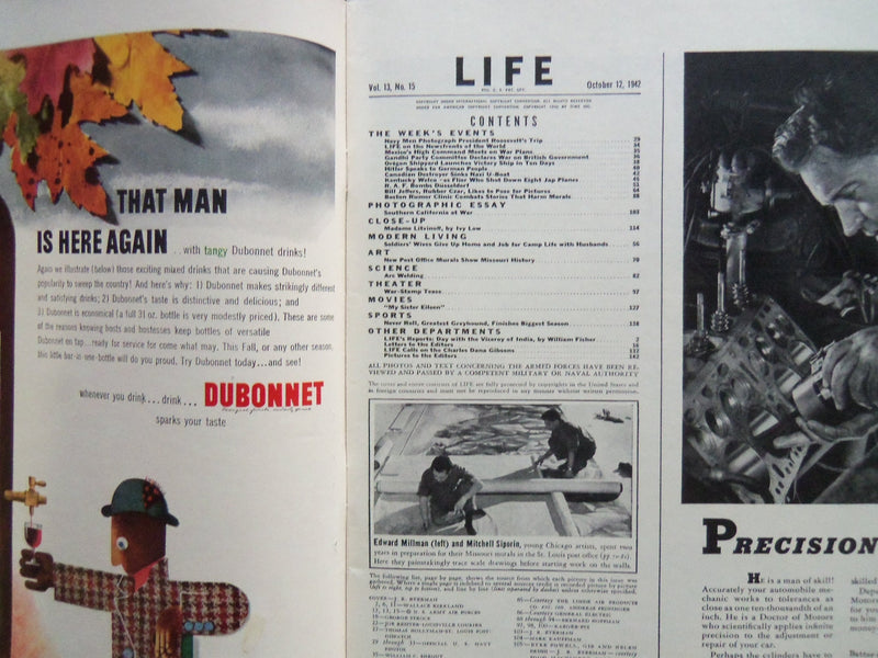 1942 OCTOBER 12 LIFE MAGAZINE - CALIFORNIA WAR WORKER - L 308