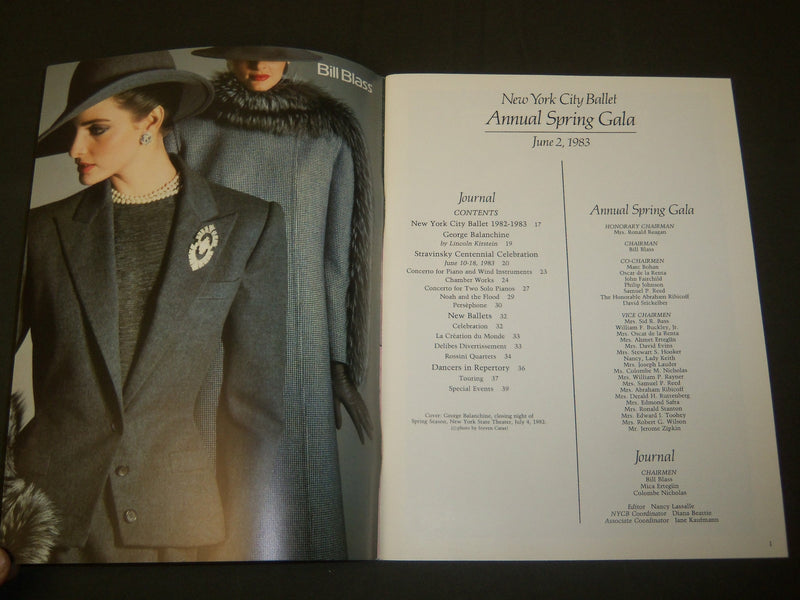 1983 NEW YORK CITY BALLET SPRING GALA PROGRAM LOT OF 2 - NICE PHOTOS - J 5149