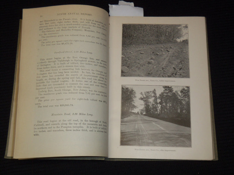 1902 NINTH ANNUAL REPORT OF COMMISSIONER OF PUBLIC ROADS - NEW JERSEY - KD 4583F