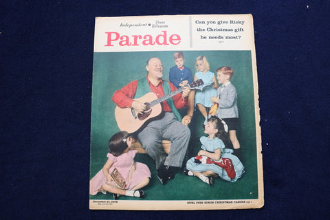 1958 DECEMBER 21 PARADE MAGAZINE - BURL IVES COVER - E 22359
