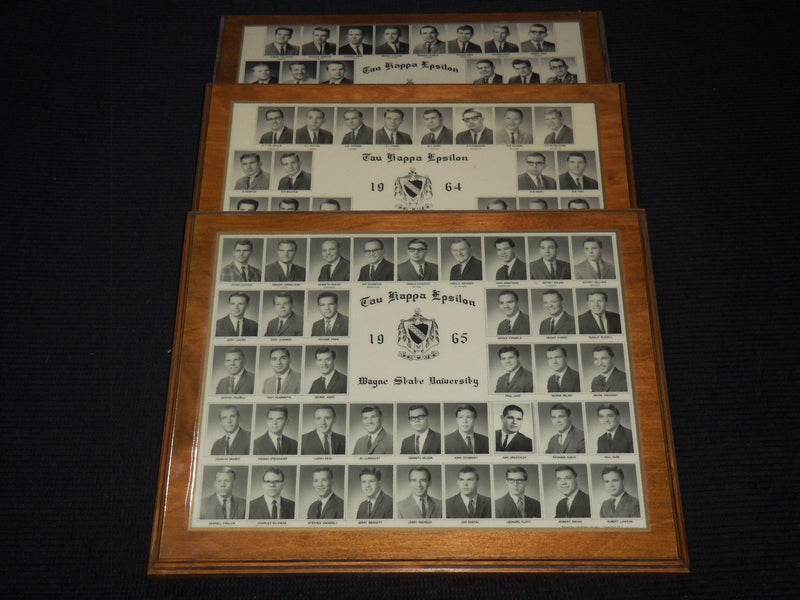 1963-1965 WAYNE STATE UNIVERSITY TAU KAPPA EPSILON MOUNTED PHOTOS LOT OF 3- #215