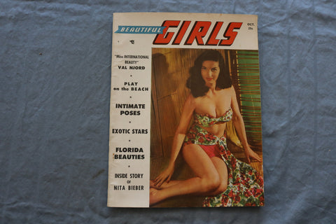 1950 OCTOBER BEAUTIFUL GIRLS MAGAZINE - VAL NJORD COVER - SP 5397W