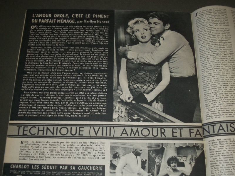 1960 NOV 1 CINEMONDE FRENCH MAGAZINE -LAURENT TERZIEFF - MARILYN MONROE- SP 8552