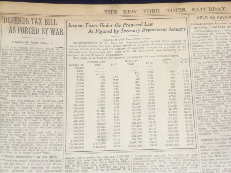 1917 MAY 12 NEW YORK TIMES - BALFOUR AN DVIVIANI WELCOME U.S. AS ALLY - NT 9141