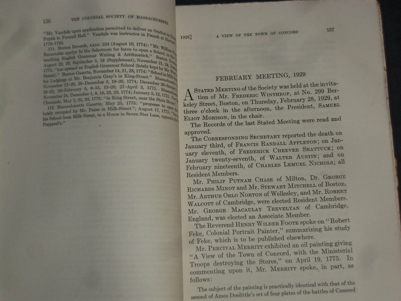 1928 DEC-1929 APRIL COLONIAL SOCIETY OF MASSACHUSETTS TRANSACTIONS - J 4386
