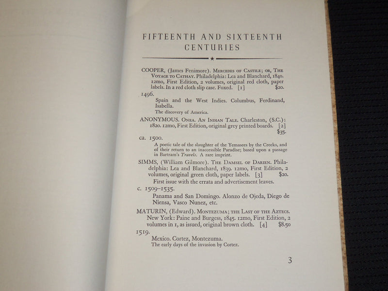 1940'S SCRIBNER BOOK STORE CATALOGUE NO. 115 - AMERICAN HISTORICAL NOVELS - K 21
