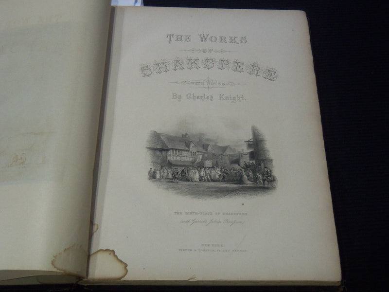 1870'S THE WORKS OF SHAKESPERE CHARLES KNIGHT VOLUME 1 - IMPERIAL - KD 3351T