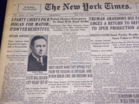1949 JULY 12 NEW YORK TIMES - PARTY CHIEFS PICK HOGAN FOR MAYOR - NT 2647