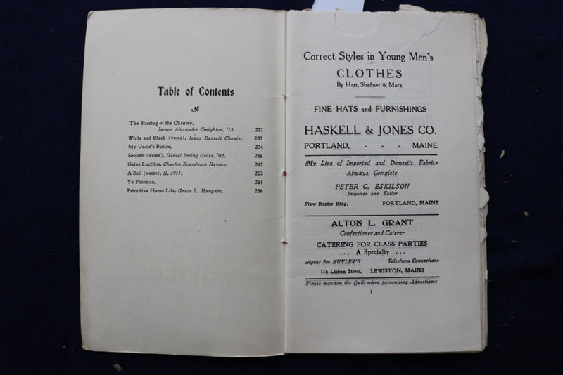 1910-1911 THEBOWDOIN QUILL SOFTCOVER BOOKS- LOT OF 2 - K 831