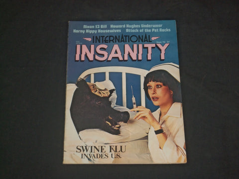 1976 SEPTEMBER INTERNATIONAL INSANITY MAGAZINE - SWINE FLU INVADES U.S. - B 4984