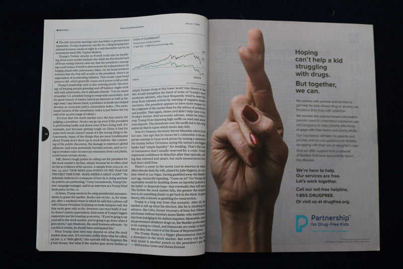 2019 JAN 7 BLOOMBERG BUSINESSWEEK MAGAZINE - THE TRUMP SLUMP COVER - E 11765