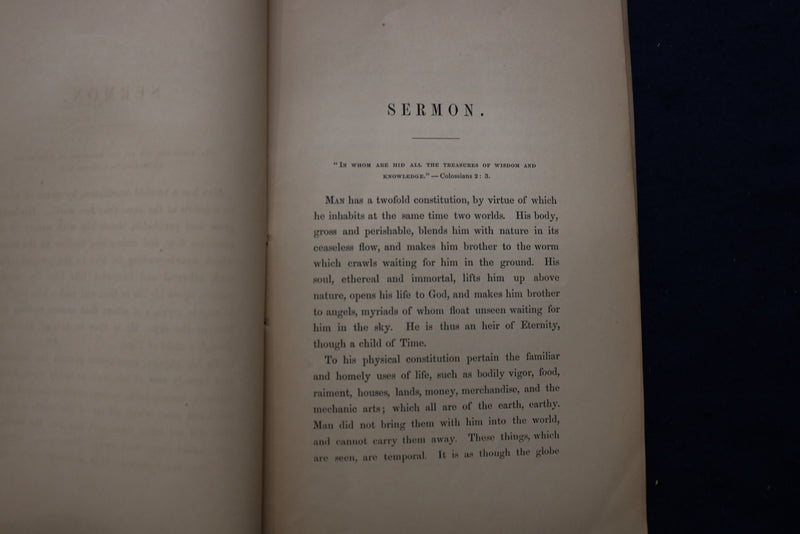1855 BOWDOIN COLLEGE NEW CHAPEL DEDICATION SERMON SOFTCOVER LOT OF 2 - K 843