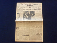 1963 NOV 23 THE FAYETTEVILLE OBSERVER NEWSPAPER - SLAYING OF PRESIDENT - NP 6443