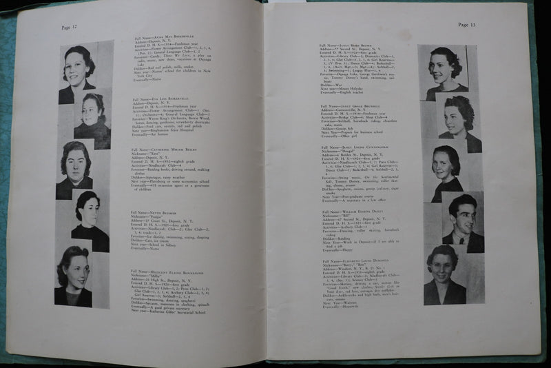 1938-1943 ACORNS DEPOSIT CENTERIL SCHOOL YEARBOOK-DEPOSIT, NY -LOT OF 3 - K 2788
