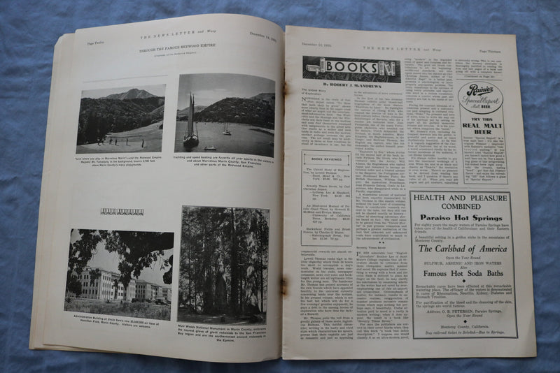1935 DECEMBER 14 NEWS LETTER AND WASP MAGAZINE- PHOTOS, STORIES & ADS - SP 4785N