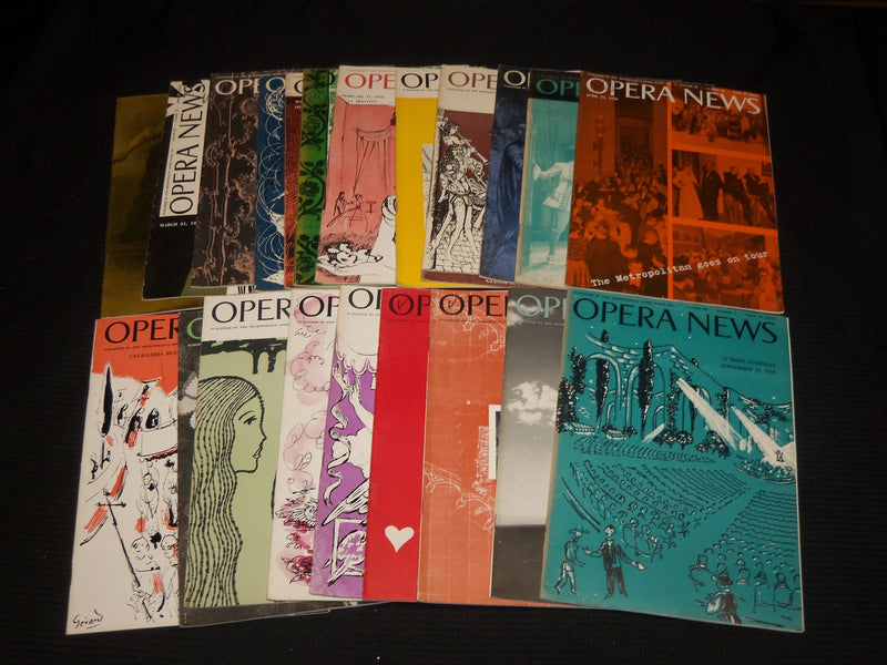 1958 OPERA NEWS MAGAZINE LOT OF 20 DIFFERENT ISSUES - O 2805G