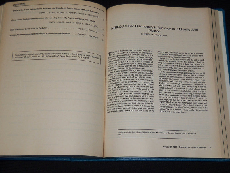 1983 THE AMERICAN JOURNAL OF MEDICINE MAGAZINE BOUND VOLUME - KD 6132O