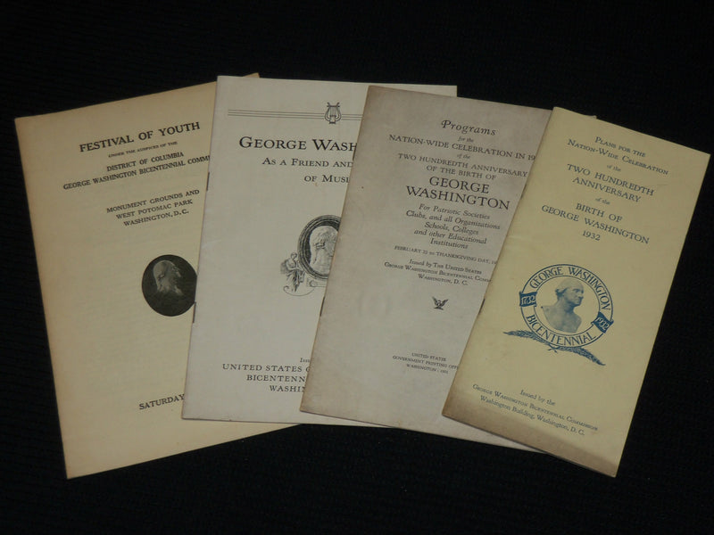 1931 TWO HUNDREDTH ANNIVERSARY PROGRAMS WASHINGTON BIRTHDAY LOT OF 4 - J 6945