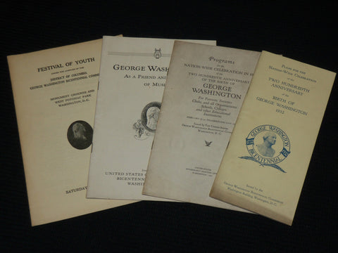 1931 TWO HUNDREDTH ANNIVERSARY PROGRAMS WASHINGTON BIRTHDAY LOT OF 4 - J 6945