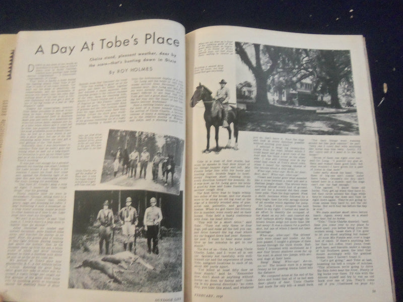 1940 FEBRUARY OUTDOOR LIFE MAGAZINE - NICE ILLUSTRATED COVER - ST 267X