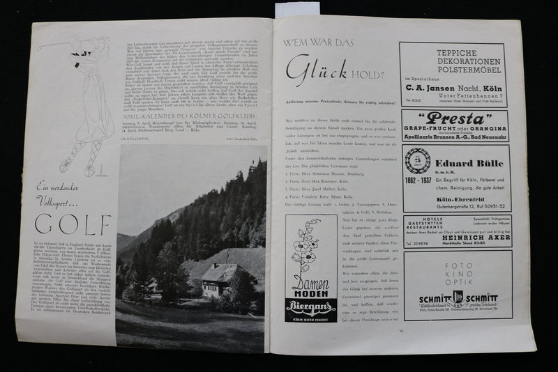1938 APRIL DER PAPAGEI PROGRAMM ZEITSCHRIFT PROGRAM - GERMAN - K 2280