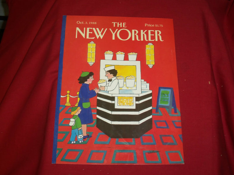1988 OCTOBER 3 NEW YORKER MAGAZINE FRONT COVER ONLY - GREAT ART FOR FRAMING