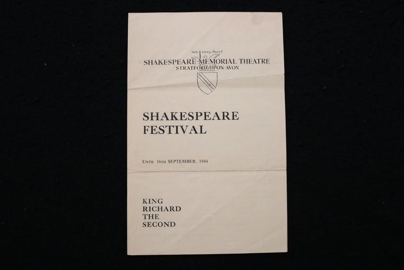 1944 SHAKESPEARE FESTIVAL PROGRAMS - LOT OF 3 & 2 TICKET STUBS - K 2822