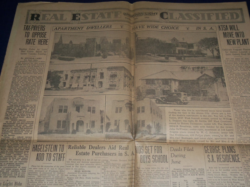 1931 JULY 12 SAN ANTONIO SUNDAY LIGHT SPORT SECTION - NURMI IN OLYMPIC - NP 972J