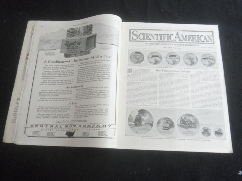 1923 MAY SCIENTIFIC AMERICAN MAGAZINE - AMPHIBIOUS GLIDING BOATS - B 5535D