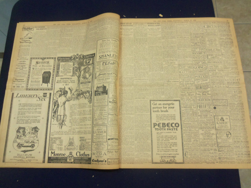 1918 MARCH 27 NEW YORK TIMES - GERMANS TAKE ROYE AND MENACE ALBERT - NT 8158