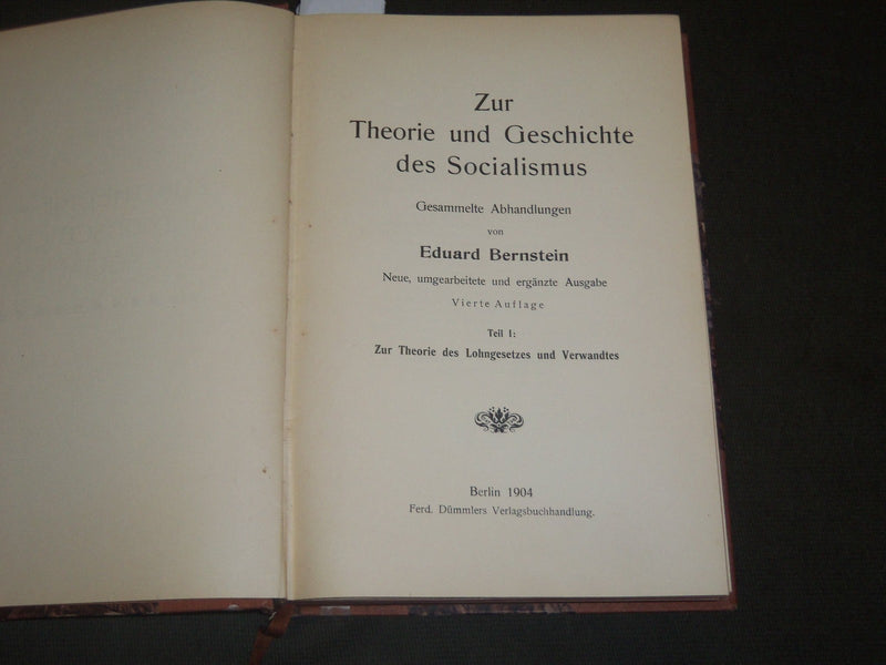 1904 ZUR THEORIE UND GESCHICHTE DES SOCIALISMUS BY EDMUND BERNSTEIN - KD 10