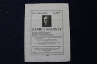 1920 DAVID J. MALONEY FOR SENATOR ADVERTISEMENT - K 1754